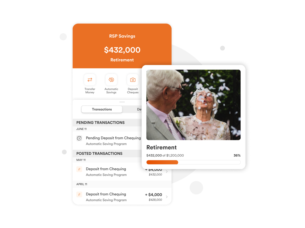Happy customer managing savings account on mobile app